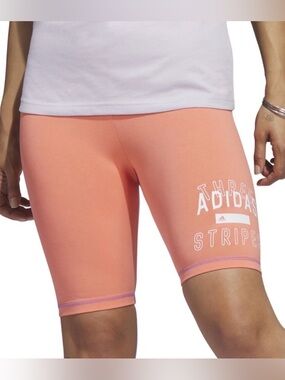 NWT Adidas Peach Orange Graphic Biker Shorts XS